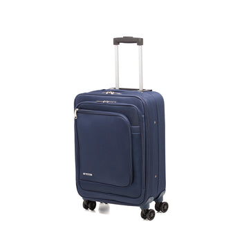 Trolley bagaglio a mano blu in tessuto Romeo Gigli, Valigie, SKU o911000150, Immagine 0